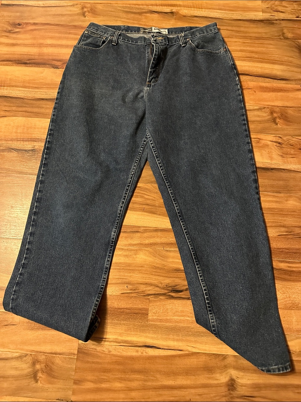 Gander Mountain Blue Denim Jeans with Leather Patch